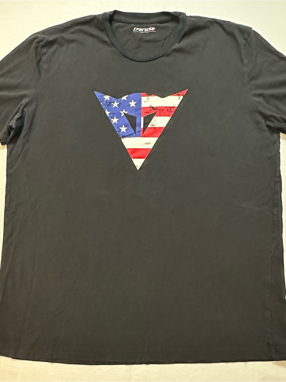 Dainese Austin TX Graphic T-Shirt Men’s XL Black USA Flag Logo Moto Tee
